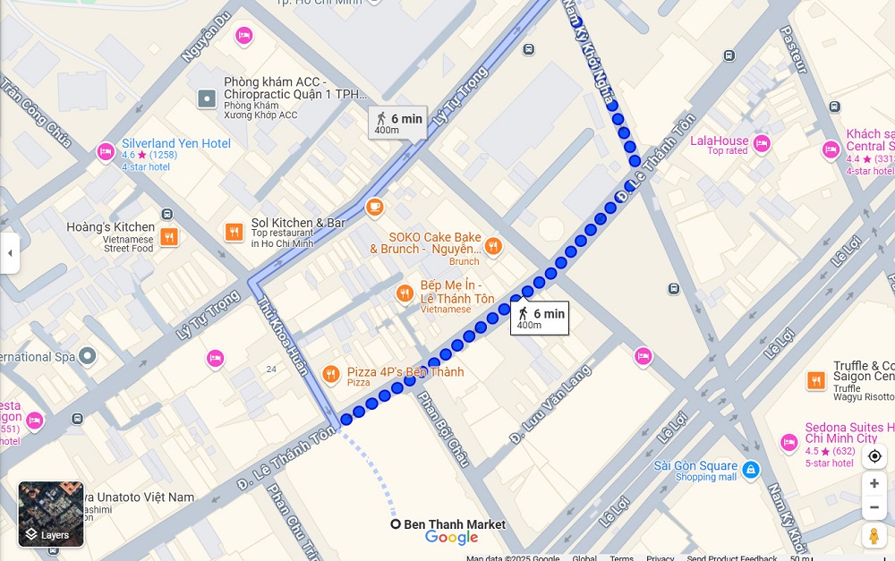 About 5 mins working from Ben Thanh Market